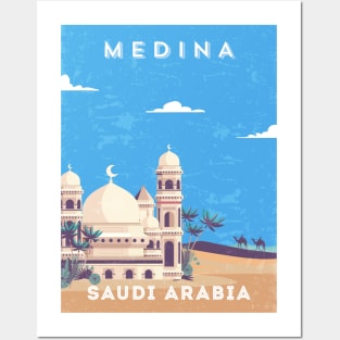 Medina, Saudi Arabia - Retro travel minimalist poster Posters and Art